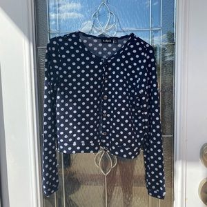 Kidpik navy polkadot cardigan size:10